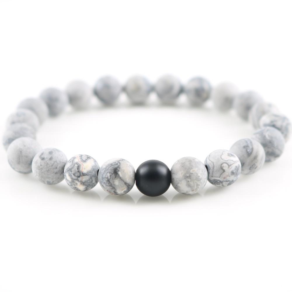 White bead marble bracelet