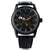 DapperTime luxury automatic black leather band watch